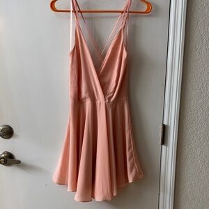 Silence + Noise Peach Strappy Mini Dress